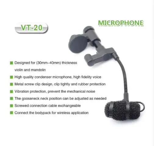 ACEMIC PR-8/VT-20 Pro UHF 80 м беспроводной скрипки мандолины микрофон Professional для сцены |