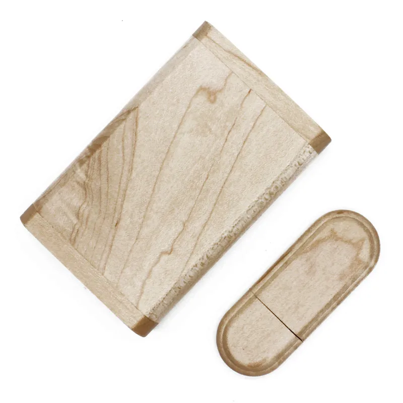 maple USB BOX JASTER продвижение деревянный 10 шт бесплатный логотип дерево галл небольшой эллипса memory stick USB 2,0 4 ГБ/8 ГБ/16 ГБ/32 ГБ/64 Гб флэш-накопитель USB+ коробка - Цвет: maple USB BOX