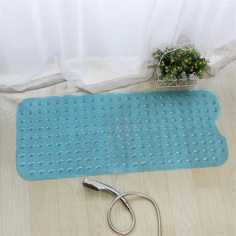 40x100cm Clear Blue Прямоугольный 40x100/39x69 см ПВХ Противоскользящий коврик для ванной мягкий массажный коврик для ванной комнаты нескользящий коврик для ванной - Цвет: 40x100cm Clear Blue