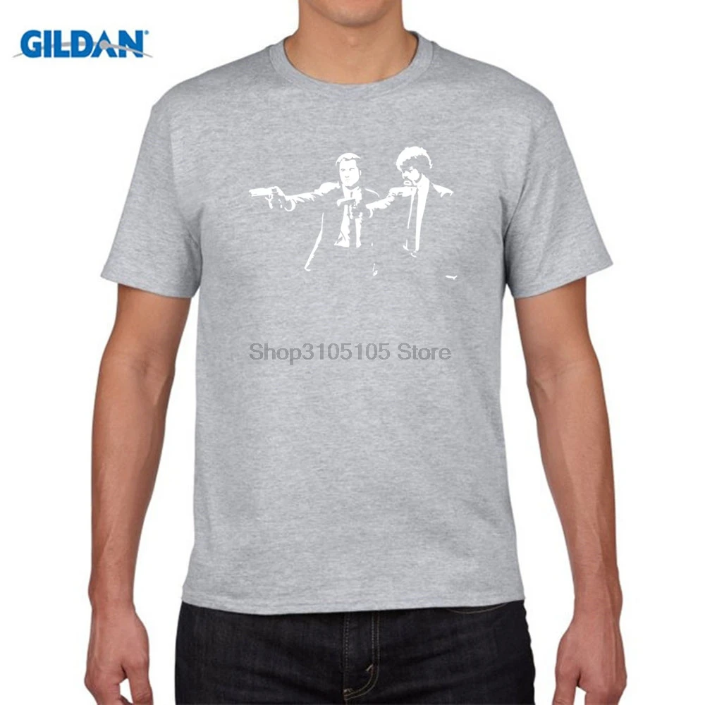 GILDAN Pulp Fiction Men T Shirt 100% Cotton Short Sleeve Round Neck Tshirt Boy Tops Promotion U2 T-shirt For Teenage | Мужская одежда