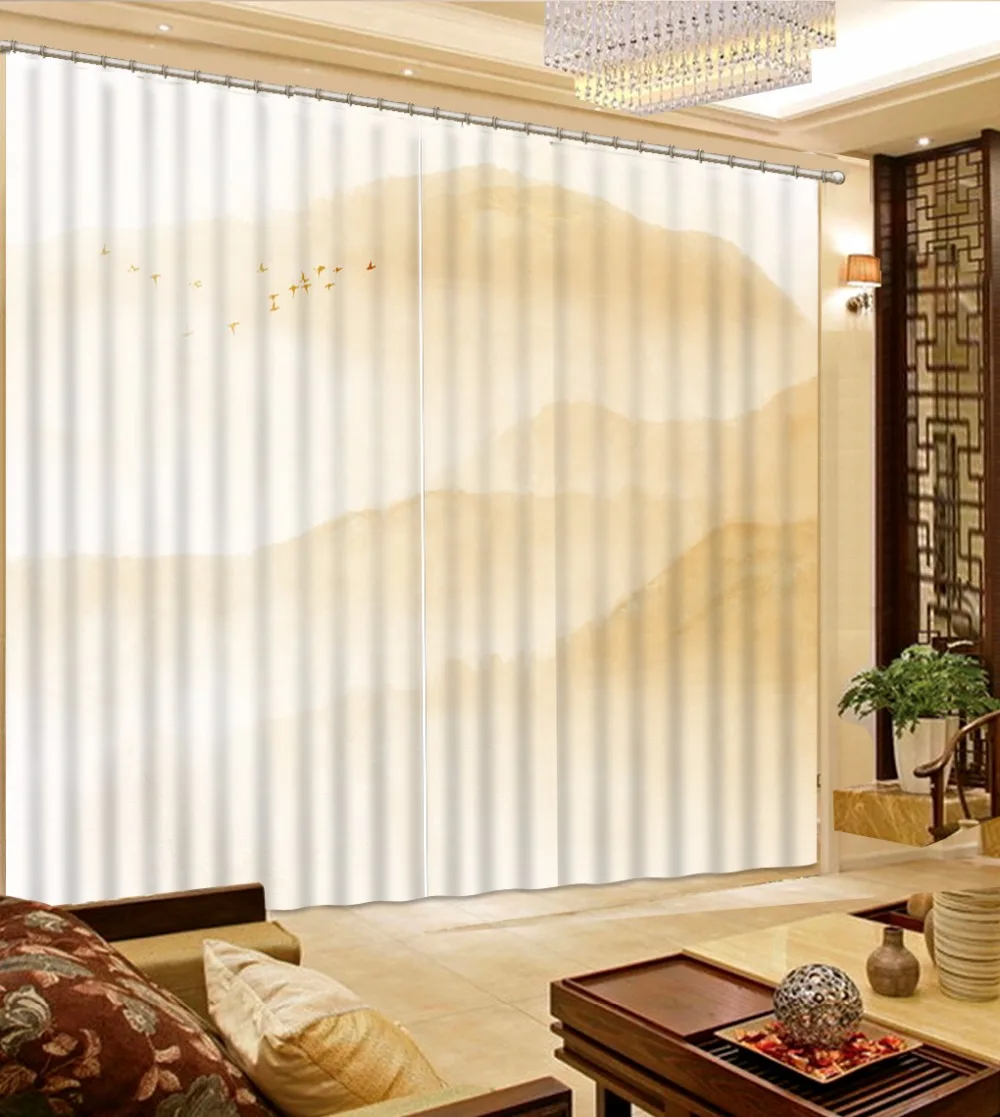 Затемняющие шторы для гостиной 3d-занавески бледно-желтого цвета с изображением