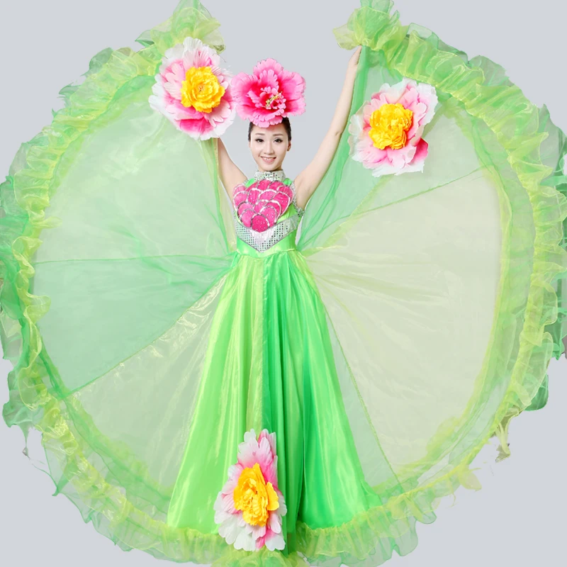 Женское платье для танца живота Bullfight длинное с цветочным рисунком испанское