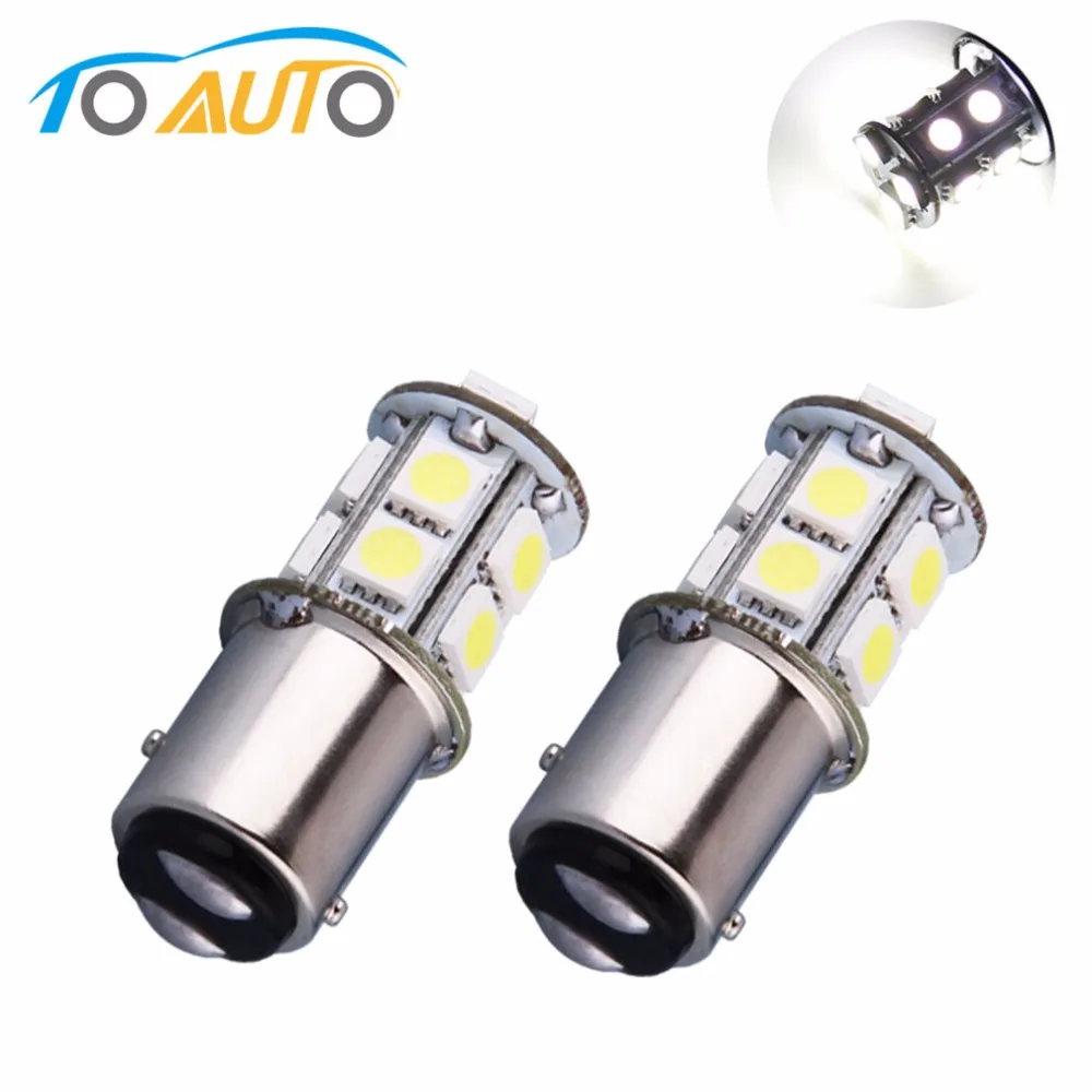 2шт 1157 BAY15D P21/5 Вт 13 SMD чистый белый задний стоп сигнал поворота светодиодный