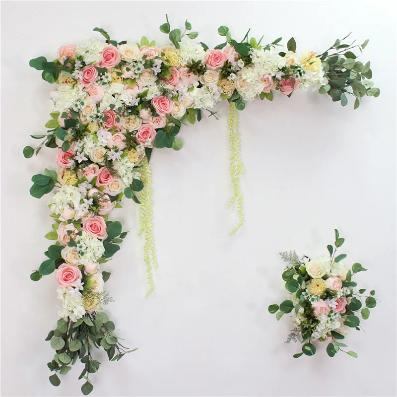 pink white Искусственный цветок CHUXIN, настенная АРКА, Шелковая Роза, пион, растение, Микс, дизайнерский Декор, цветок на стену, сделай сам, Свадебный сценический декор, искусственный цветок, 1 комплект - Цвет: pink white