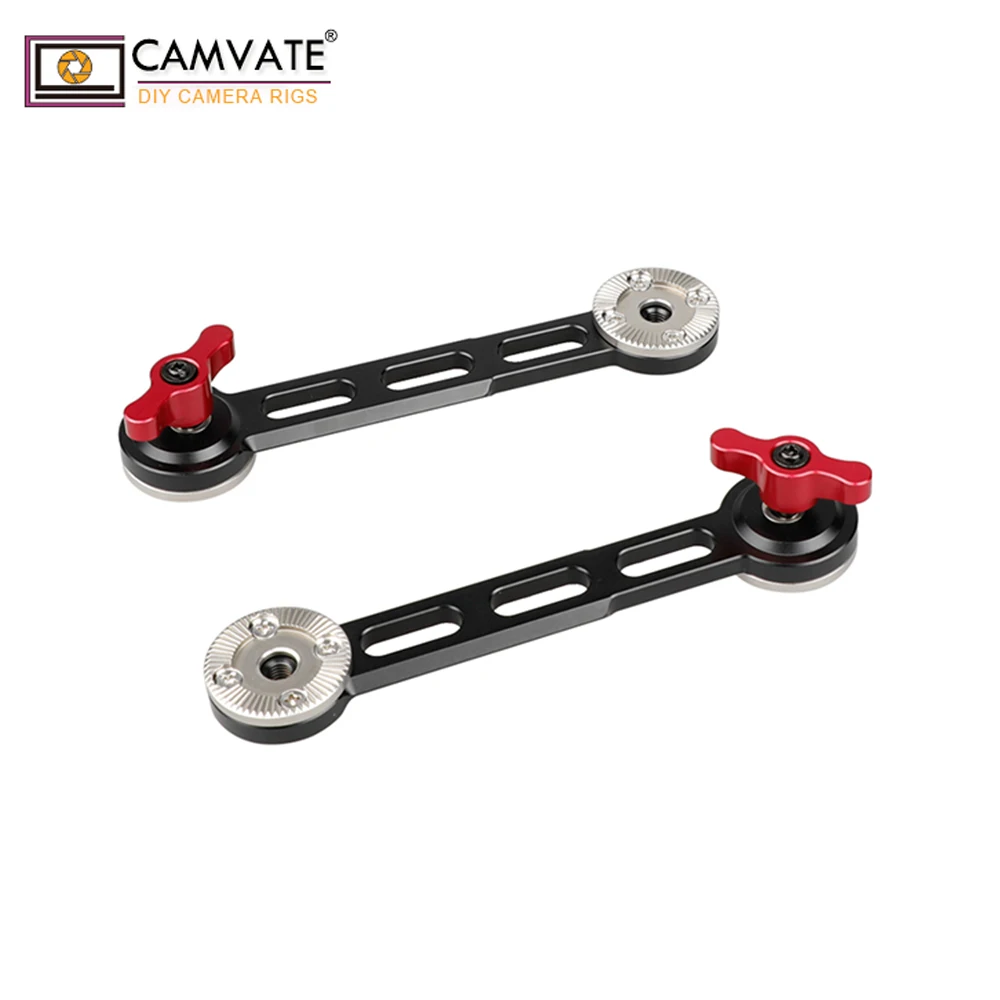 

CAMVATE Nato Rail Rosette Extension Arm (Red Thumbscrew, 2 Pack) C1684