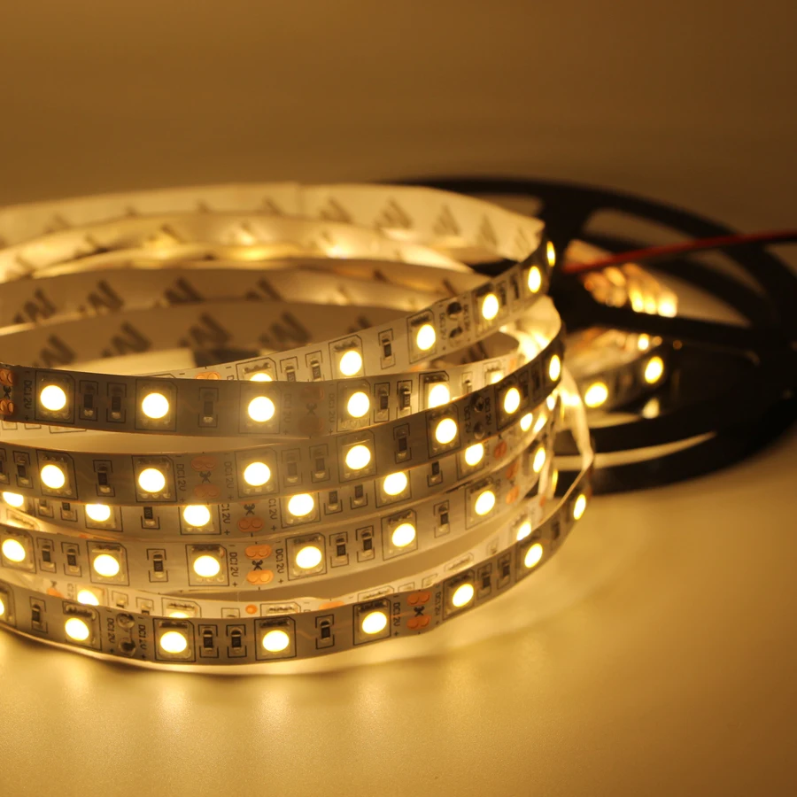 120 светодиодный/m Светодиодные ленты светильник лента 24V 12V 5050 5054 SMD белый/теплый белый 1 м 2 м 3 м 4 м 5 м водонепроницаемый для потолка счетчик кабинет Светильник