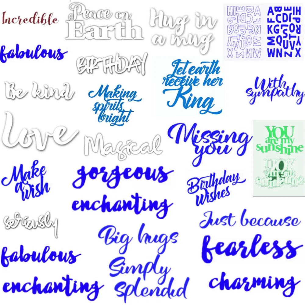 

Pharses Noun Daily Metal Cutting Dies Stencil For Scrapbooking Embossing DIY Paper Card album Handcrafts Templates 2019