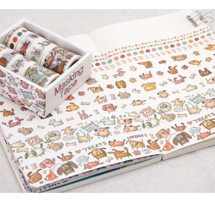 10 шт./лот Kawaii животные Васи клейкие ленты синий океан декоративный клей Diy Скрапбукинг маскирующая лента для девочек Подарки школьные принадлежности