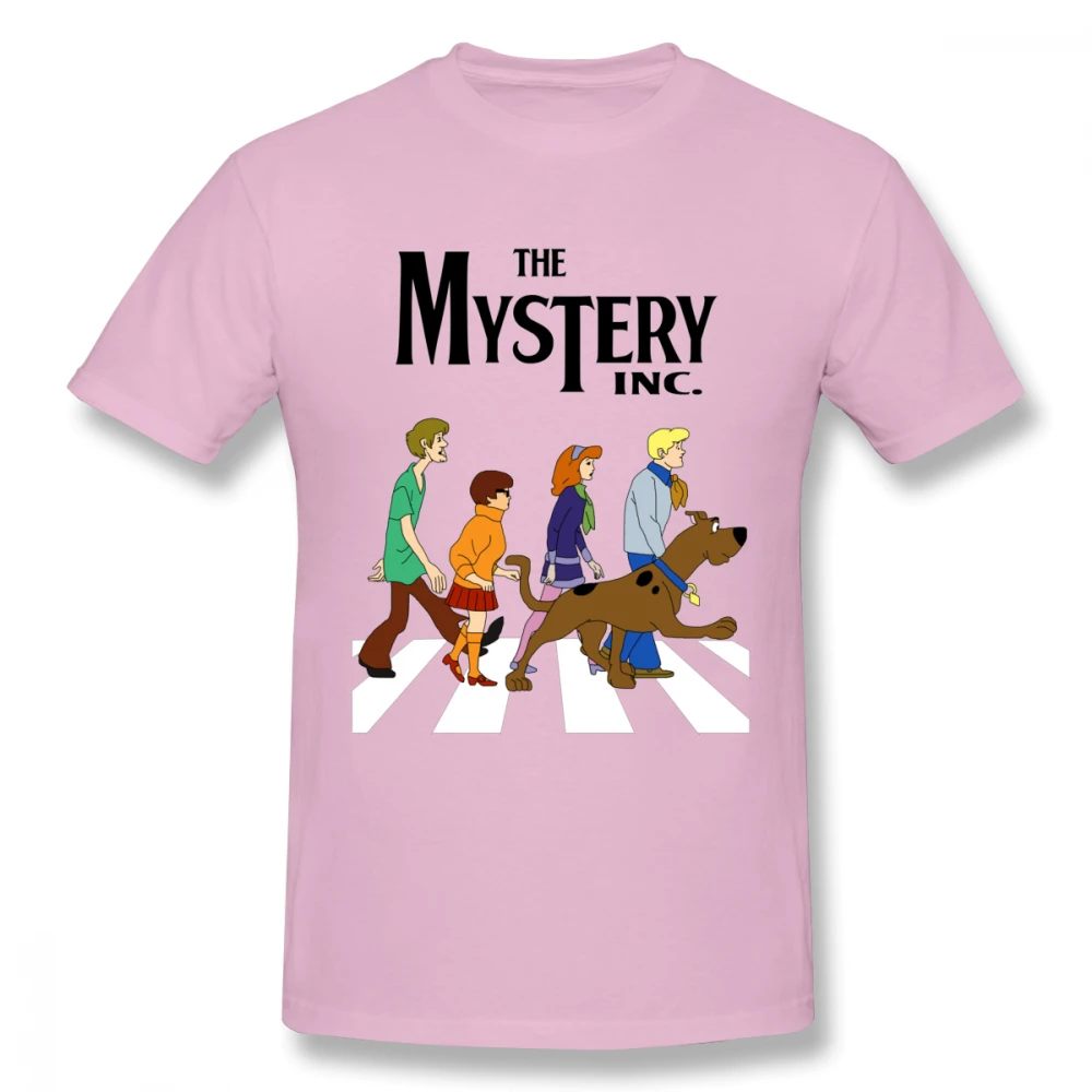 Розовый Мужские футболки Scooby Doo Abbey Road, футболка из чистого хлопка, плюс размер, горячая распродажа, Новое поступление, с коротким рукавом - Цвет: Розовый