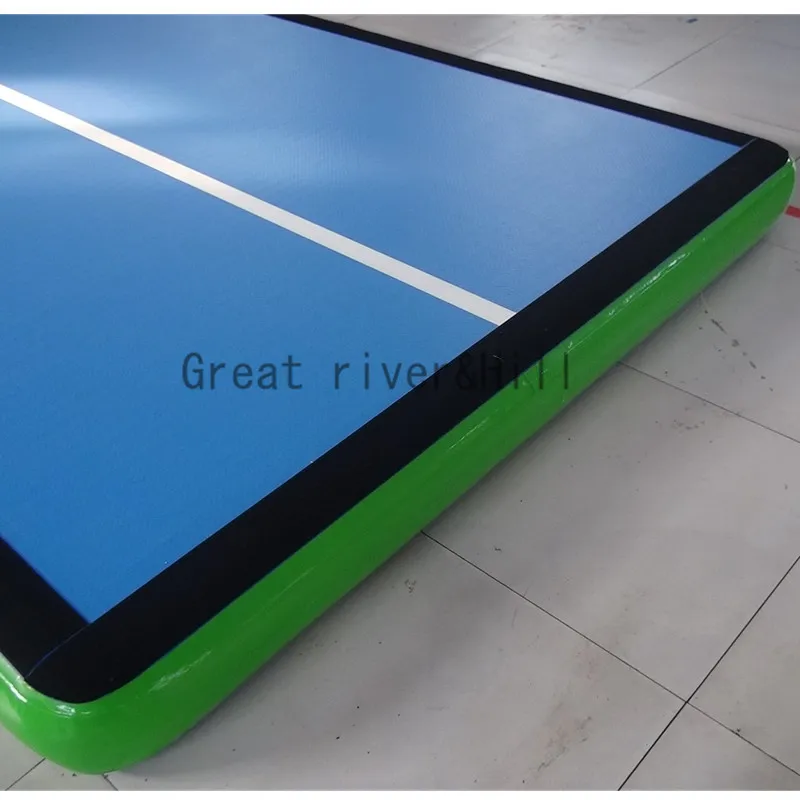Great river hill fitness mat inflatable air track durable blue&ampgreen 8m x 2m 0.2m | Спорт и развлечения