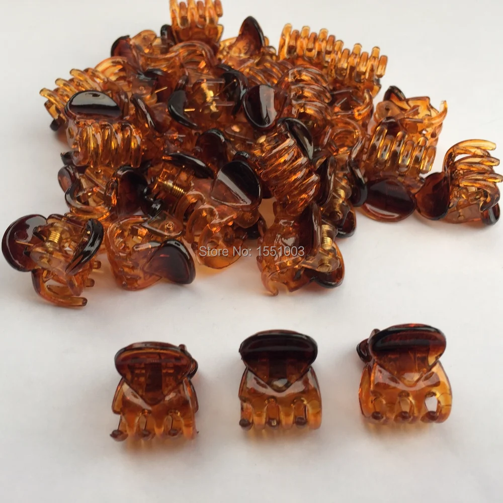

1.4cmx1.6cm 12pcs/pack Plastic Jaw Clip Hair Claw Clip Jaw Clamp Black Amber Mix Colors For Women Girls Baby