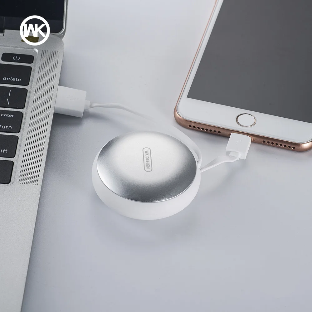 Дизайн WK для iPhone Mirco USB кабель 2в1 Выдвижной X 7 8 Plus Micro Samsung S9 зарядное