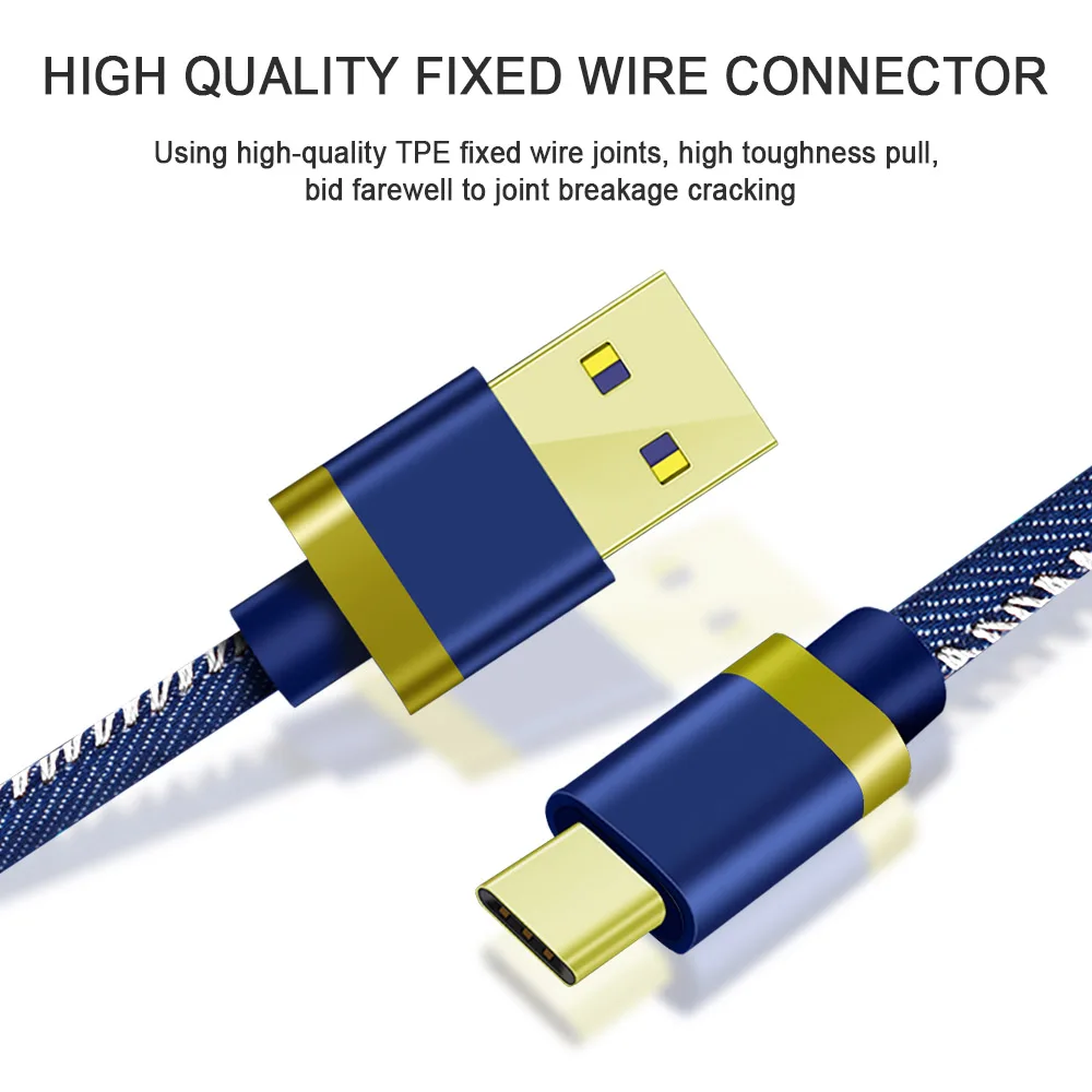 Зарядный кабель USB Type C для синхронизации данных провод SamSung Gaxaly S9 Plus Xiaomi Redmi 4 5 Huawei
