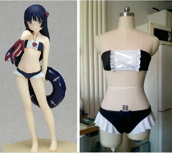 Бикини Oreimo Gokou Ruri черный и белый бюстгальтер без косточек на заказ костюм для