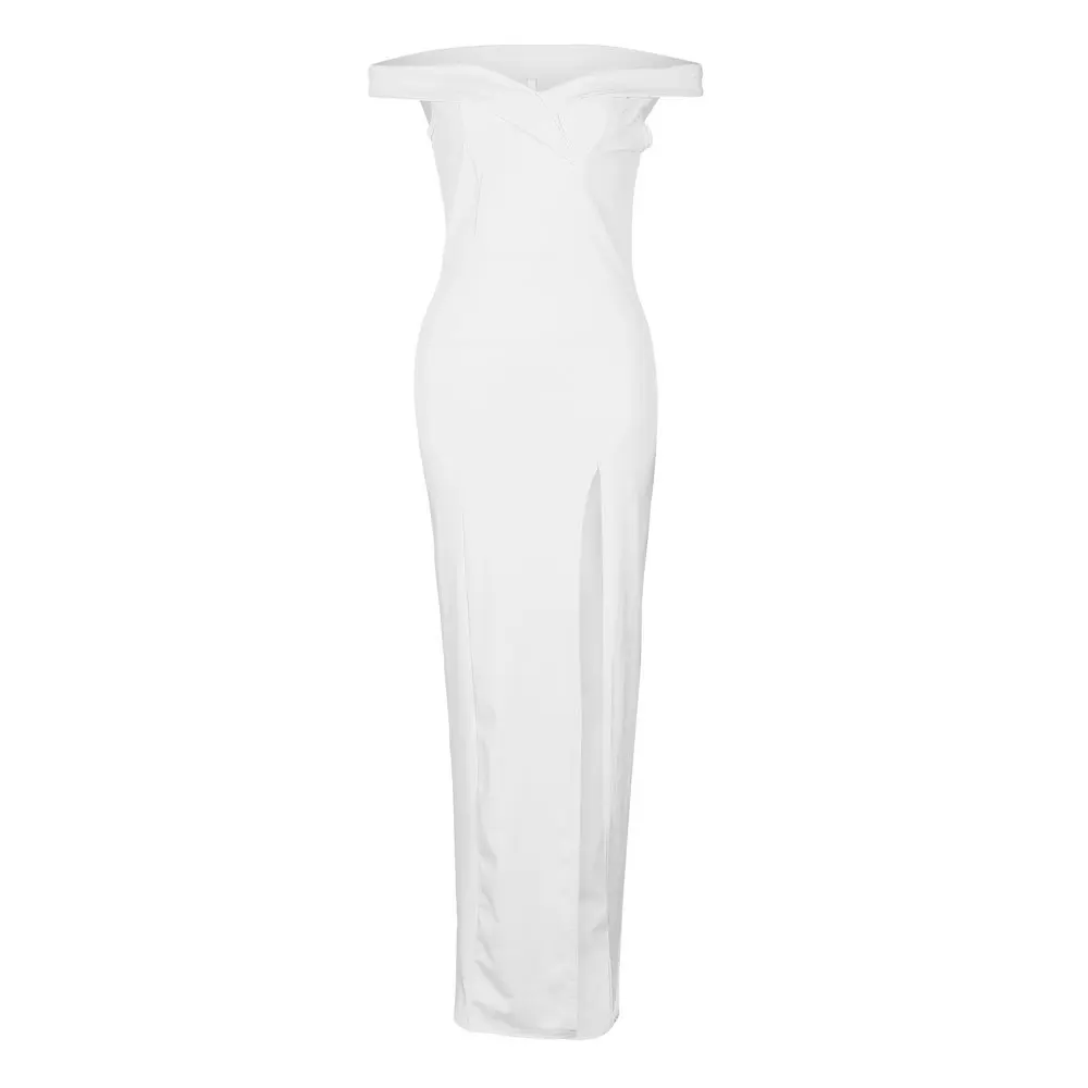 La MaxZa 2018 Для женщин Длинные vestido de festa Сексуальная Макси v шеи Сплит Вечеринка