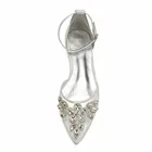 Элегантные женские атласные модельные туфли на плоской подошве с острым носком и ремешком на щиколотке; Свадебные туфли с кристаллами и аппликацией для вечеринки и выпускного