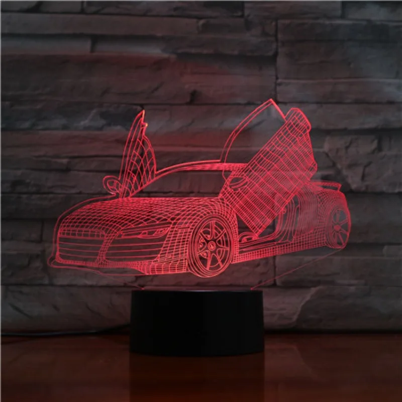 3D ночной Светильник Led Настольная лампа Luminaria крутой автомобильный светильник