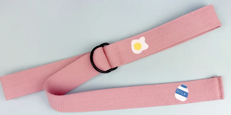 Ремни женские Ulzzang Harajuku BF мультфильм каваи холщовый ремень женские s металлический двойной пояс на пряжке студентов карамельных цветов универсальные