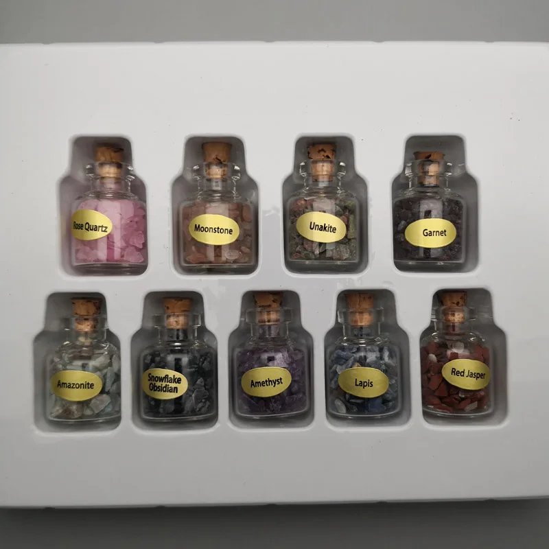 

natural Stone specimen 9 colors Glass bottling It can be a necklace pendant for Jewelry making Fashion accessories Free shipping