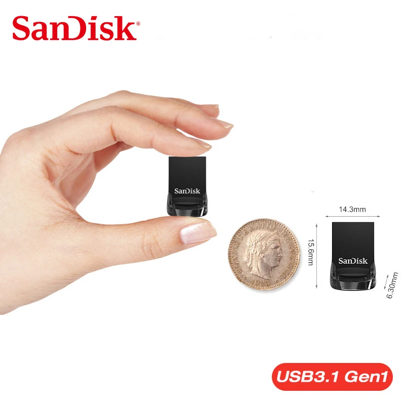 USB флеш накопитель SanDisk FIT USB3.1 256 ГБ 128 Гб 64 32 16 criativo usb stick U Disk pendrive для ПК|USB