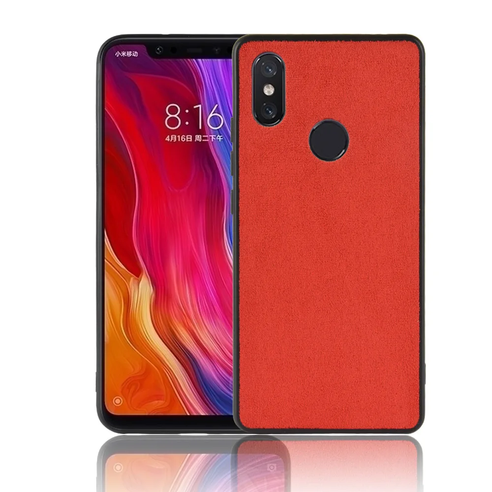 Для Xiaomi 8 8se MAX3 MIX3 poco F1 Redmi note6 6pro PC замшевые чехлы силиконовый край противоударный