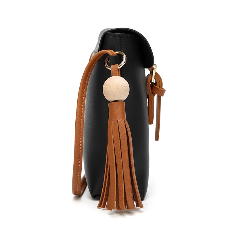 JKBW Vintage Women Shoulder Bags High Quality PU Leather Female Messenger with Tassel Simple Style Lady Crossbody Bag |
