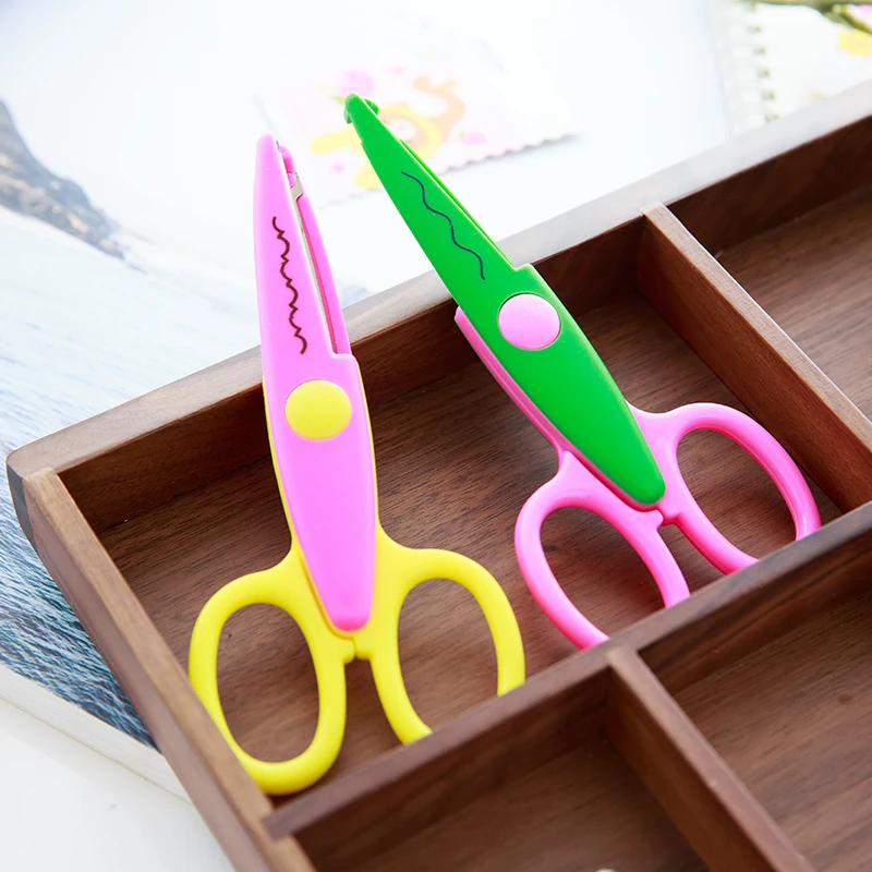 JIANWU Hand made paper cutting DIY creative photo album picture pattern lace scissors safety stationery|safety scissors|lace scissorsstationery |