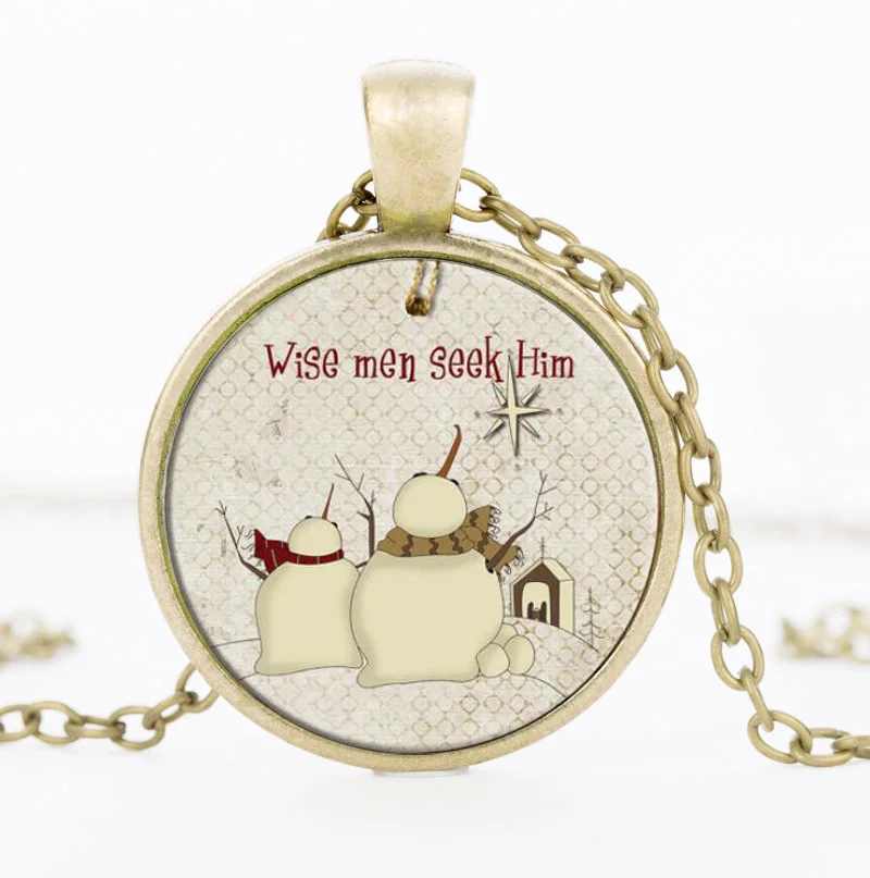 Модное ожерелье с милым снеговиком из сплава кабошон подвеской оптовая