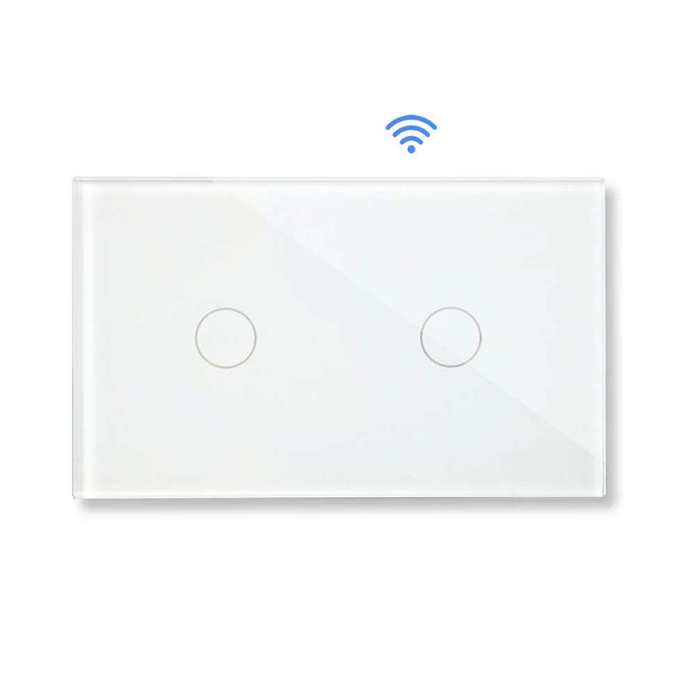 RF White Bingoelec 2 банды 2 способ сенсорный сенсор переключатель США/AU стандартный дистанционный беспроводной 433 МГц настенный выключатель хрустальный стеклянный выключатель - Цвет: RF White