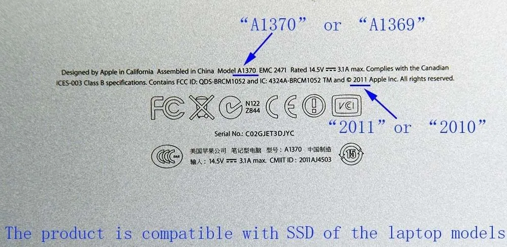 Адаптер SSD 2 5 &quot3 5&quot SATA macbook air 2010 2011 версия A1369 A1370 MC503 MC504 MC505 MC506 MC968 MC969 MC965 MC966|sata 3|2