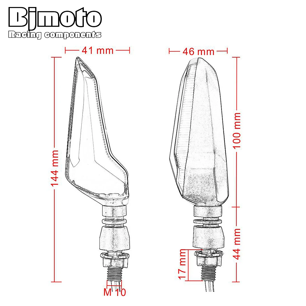 

2PCS Motorcycle Motorbike M10 LED Turn Signal Indicators Amber Turning Light