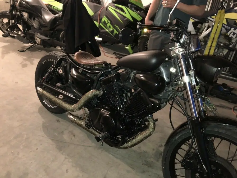 BIKINGBOY глушитель Выхлопная система труба с глушителем Набор для Yamaha XV 535 400 XV535 XV400 Virago 1987-2004 87-04