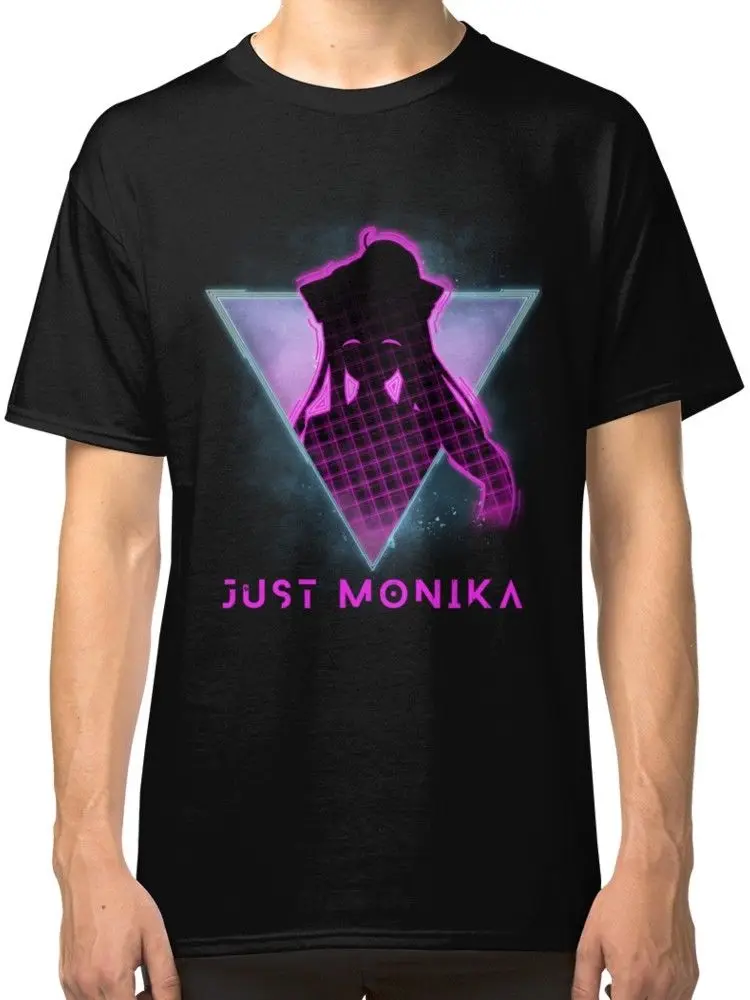 Черные футболки с надписью Just Monika Doki, Ddlc, одежда футболка с короткими рукавами из хлопка новые стильные модные футболки
