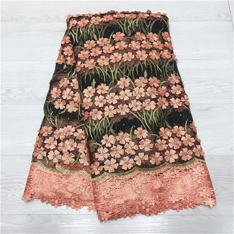 

2019 New Design African Beaded Lace Fabric 2019 High Quality Lace Material French Lace Fabric Nigerian Tulle Mesh Lace Fabric