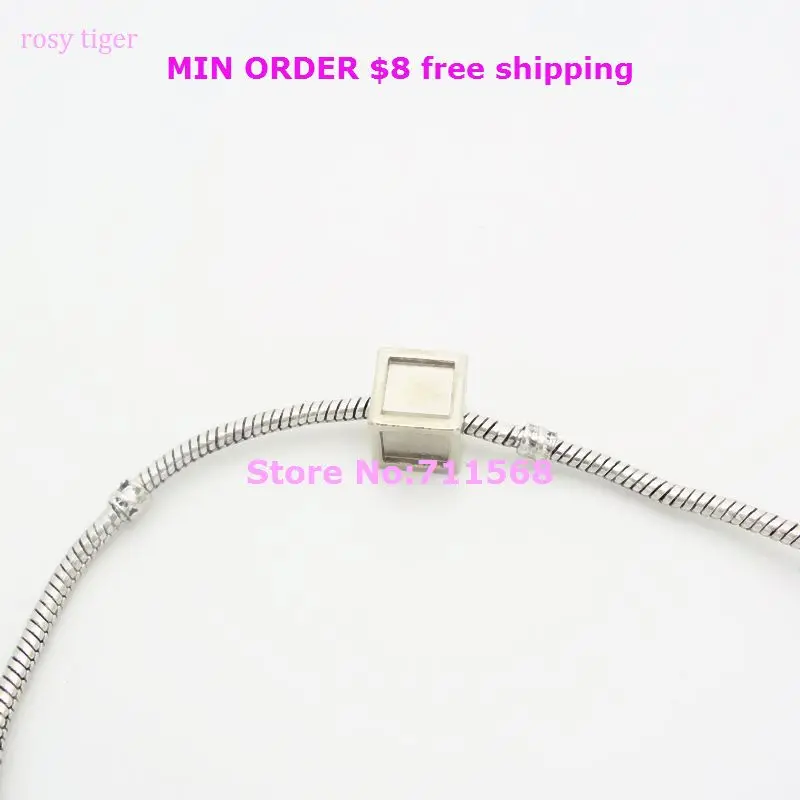 Европейские Бусины квадратной формы 4 стороны без рисунка для логотипов сделай