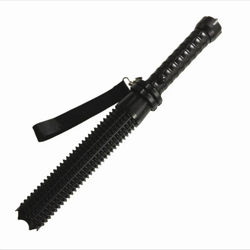 T6 black not 18650 Q5 CREE телескопическая дубинка бейсбольная палка фонарик светодиодный Расширенный патруль безопасности телескопическая для самообороны - Испускаемый цвет: T6 black not 18650
