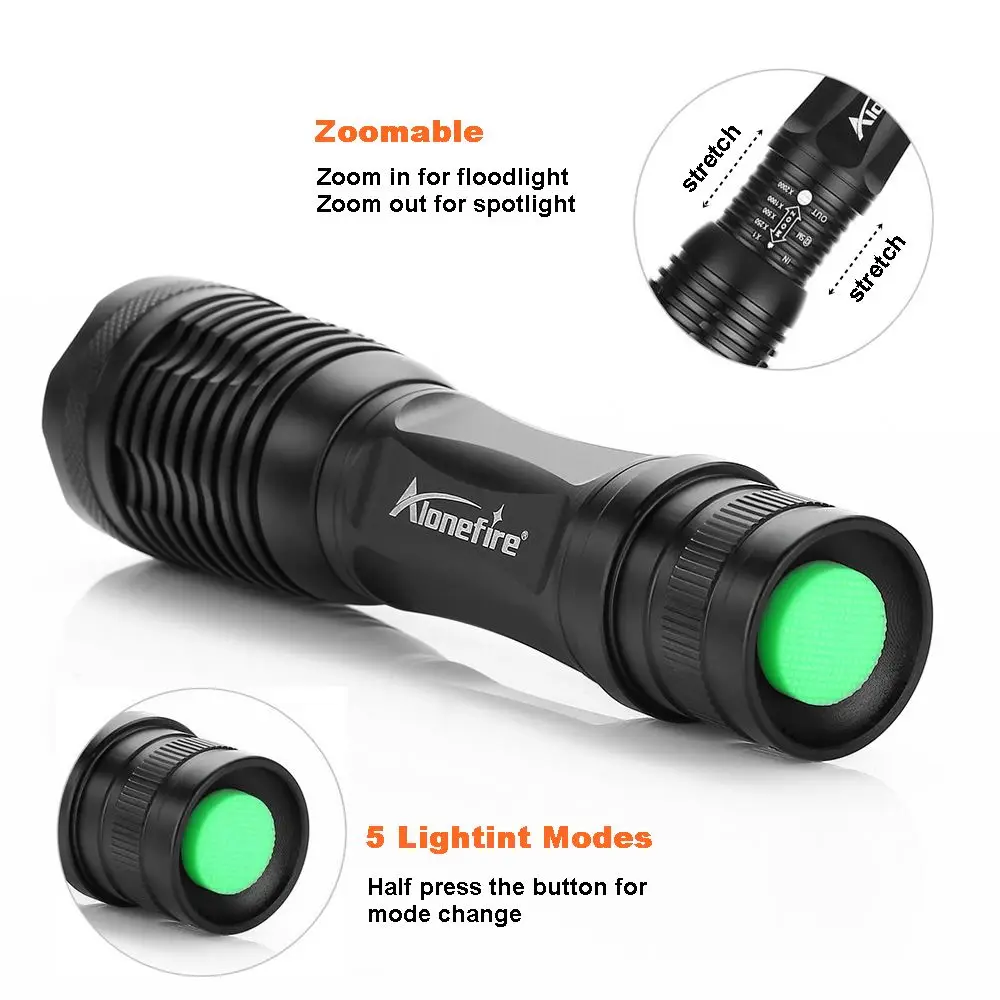 Фонарик AloneFire E007 CREE XP L V6 T6 светодиодный рабочий зум фонарь светильник лампа для