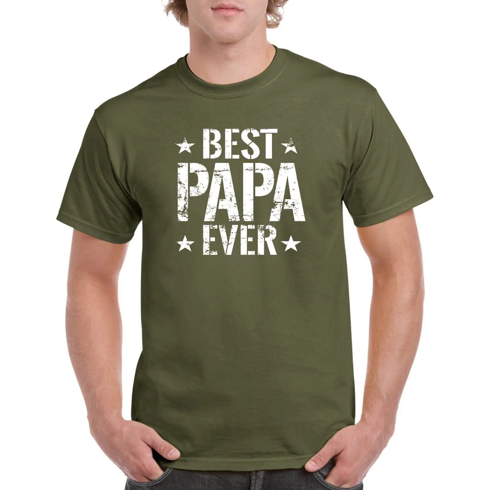 Лучшая мужская футболка Papa Ever подарок для отца и деда 100% хлопковая хипстерские
