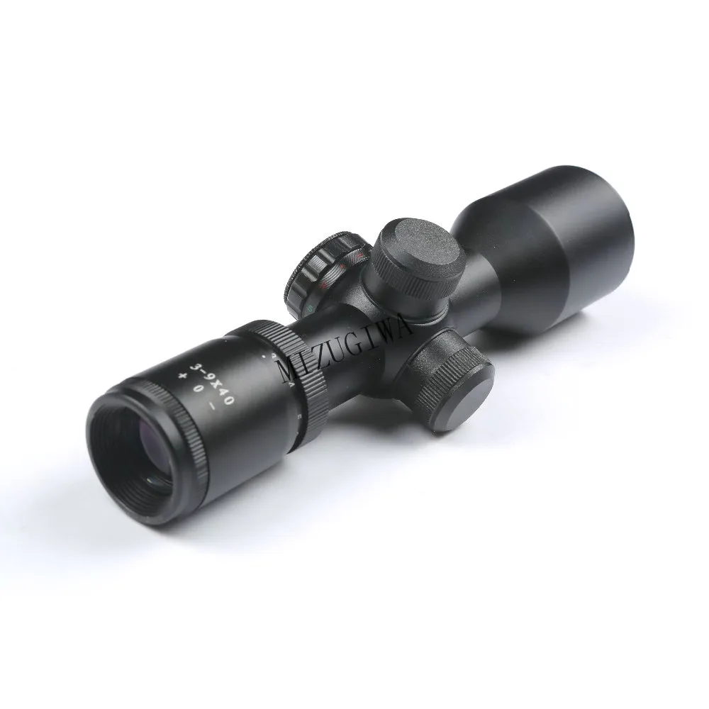 MIZUGIWA Hunting Tactical Rifle Illuminated Scope 3-9x40 V Red Green Mil-dot Reticle Optical Sight 20mm Rail Mount Weaver | Спорт и