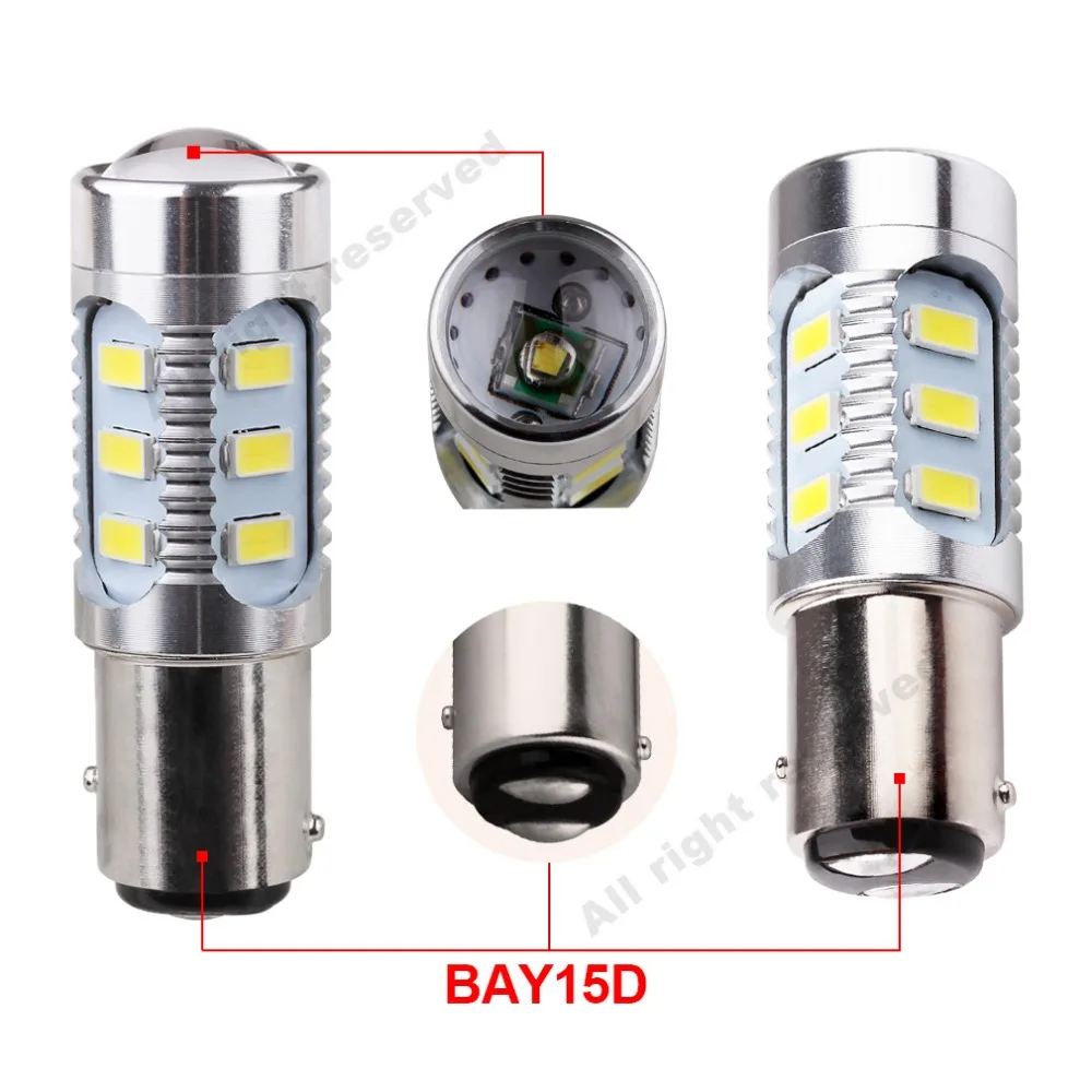 2 шт. 1157 Led BAY15D 12 led 5730 smd высокомощная лампа красный белый желтый p21/5 Вт