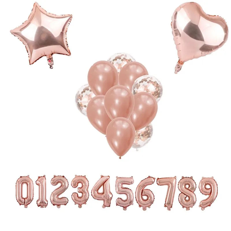 Rose Gold Confetti Latex Balloons Sets Bridal/Baby Shower DIY Love Wedding Decoration Birthday Party Supplies Globos Kids Toys | Дом и сад