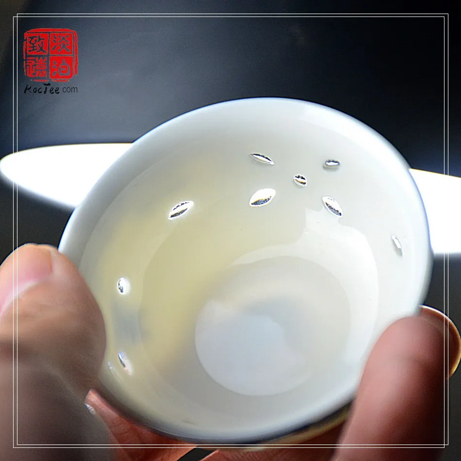 6 шт 30 мл керамические выдолбленные прозрачные чайные чашки фарфоровые Китайские