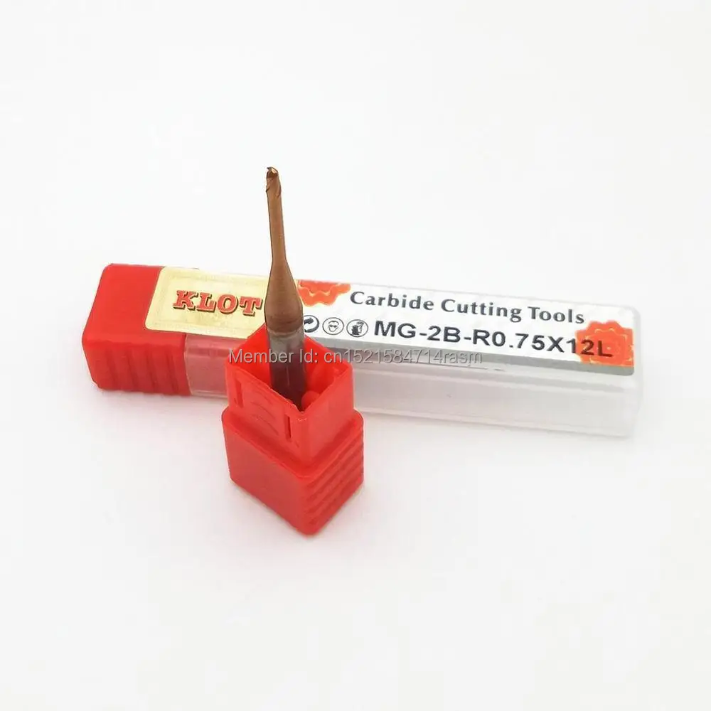 KLOT HRC60 Расширенный Reach TiCN твердосплавная Концевая фреза R0.5 R0.75 R1 r1.25мм фреза|ball nose