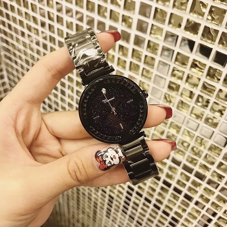 Топ бренд 2019 Роскошный алмазов наручные ручной Кристалл Мода кварцевые часы для