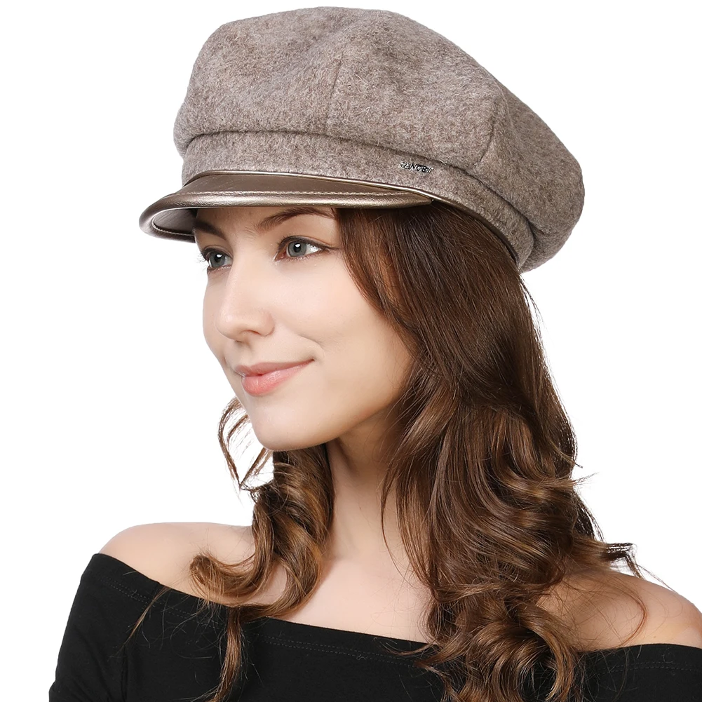 Осень-зима женские береты FANCET однотонные из шерсти с 4 панелями, элегантные шапки с регулируемым козырьком, мягкий шапо, горрос. Женский 99093.