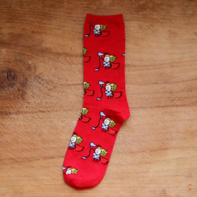 Disney socks for men Teens 1 pair funny Cartoon Socks Super hero male sport long Tide Knees hight cotton woman | Мать и ребенок