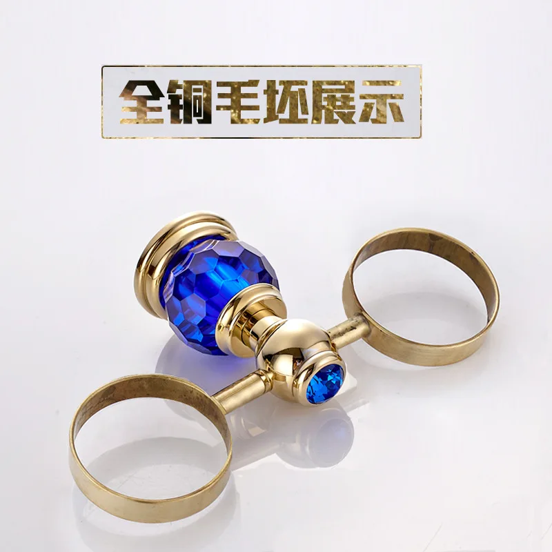 Золото Твердой Латуни Кристалл Европейский Кубок Зубная Щетка Держатель