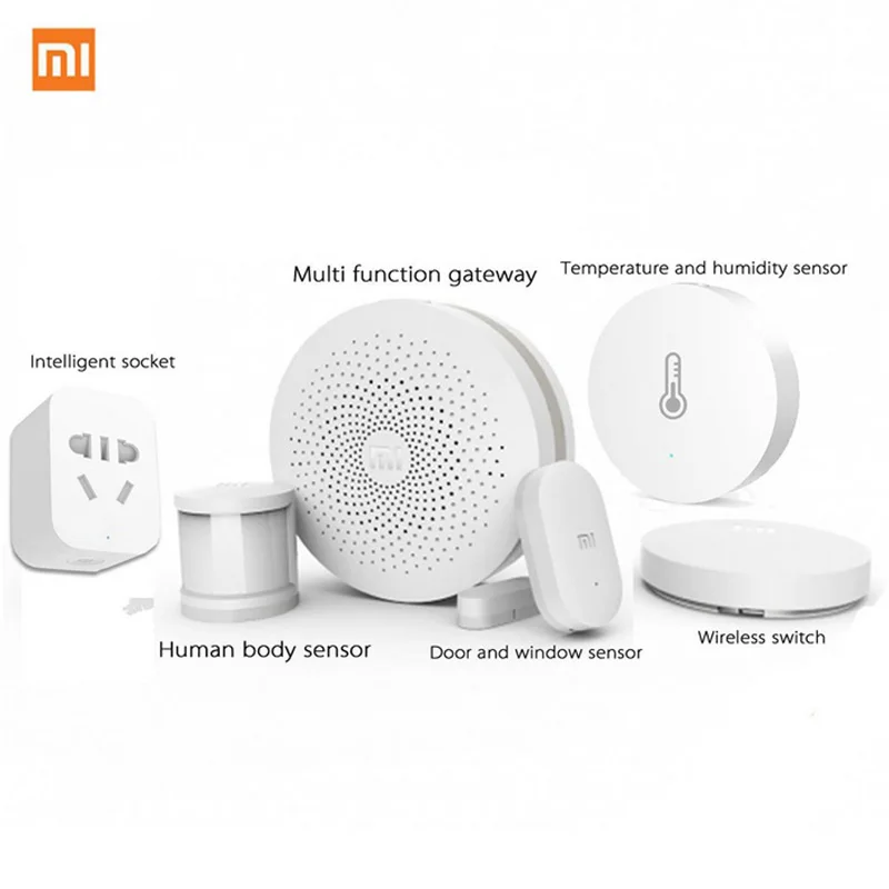 Xiaomi шлюз+ дверь/окно, температура/влажность, датчик человеческого тела+ беспроводной переключатель+ умная розетка умный дом Комплект