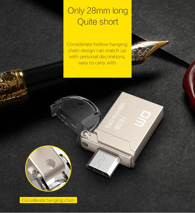 DM PD008 8GB 16GB 32GB USB2.0 с двойным разъемом используется для OTG смартфона и компьютера водонепроницаемый