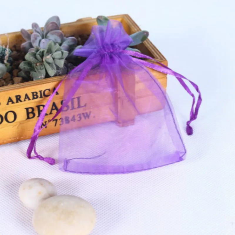 Цветная Ювелирная упаковка из органзы сумки для свадебного украшения небольшие